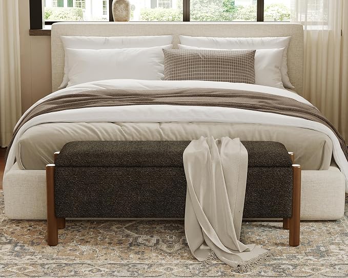 Storage Ottoman Bench, End of Bed Bench for Bedroom