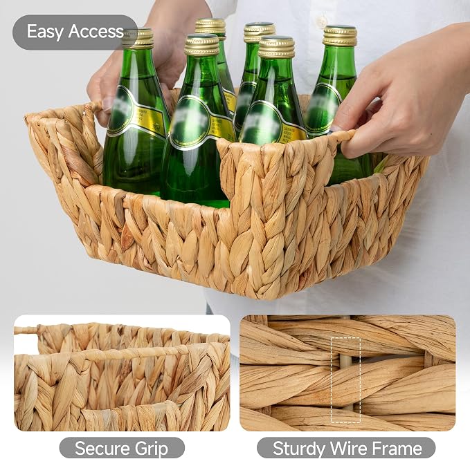Storageworks Wicker Storage Basket, Pantry Baskets, Water Hyacinth