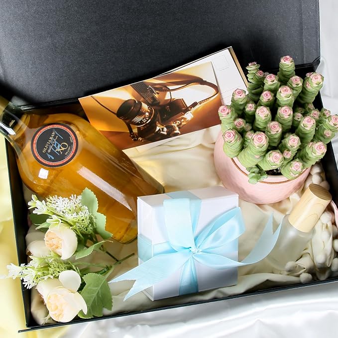 Aimyoo Galaxy Black Magnetic Gift Boxes with Lids 13.8x9x4.3 in, Large Bridesmaid Groomsman Proposal Box, Rectangle Collapsible Box for Present Graduation Birthday Storage 5 Pack