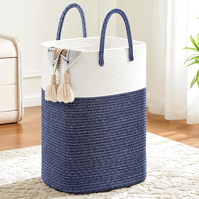Artfeel Laundry Basket,Woven Cotton Rope Laundry Hamper,60L Versatile Storage for Dirty Clothes,Baby Toys,and Blankets in Bathroom, Nursery,and Living Room