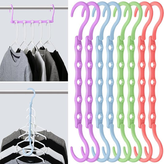 Mr. Pen- Space Saving Hangers, 8 pcs, 360° Rotating Hooks | Magic Cascading Hanger Organizer with 5 Enclosed Slots, Closet Organizers and Storage for Clothes