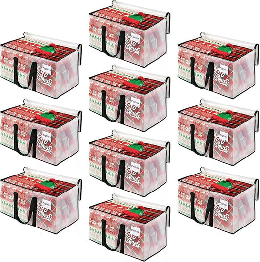 BlissTotes Moving Bags, 125L 10-Pack Storage Bags, Moving Box Heavy Duty Extra Large, Moving Totes with Zipper, Large Packing Bag with Reinforced Handles, Boxes for Packaging Moving