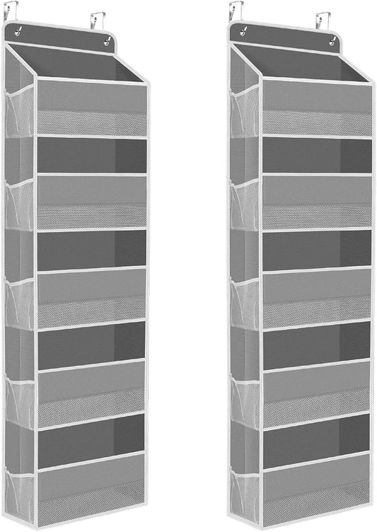 2 Pcs Over The Door Organizer Large Capacity Hanging Storage Room Organizer | 40 lb Capacity, Ultra-Sturdy, Foldable, Mesh Design with Clear Window, Space-Saving Organizer for Pantry, Nursery & Closet