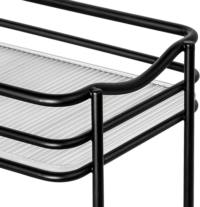 LYNK PROFESSIONAL® Pull Out Spice Organization for Cabinets - 4-3/8 inch Wide – Spice Rack for Inside Cabinets, Slide Out Spice Rack Organizer for cabinet – Pull Out Spice Rack, Sliding 2 Tier Black