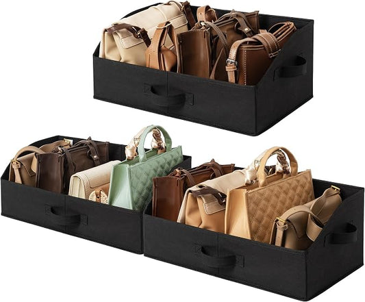 GRANNY SAYS Trapezoid Closet Storage Bins, Large, Black, 3-Pack | Shelf Storage Baskets, Clothes Storage Bin, Closet Organizer and Storage Bins, Clothing Bins for Closet Shelves