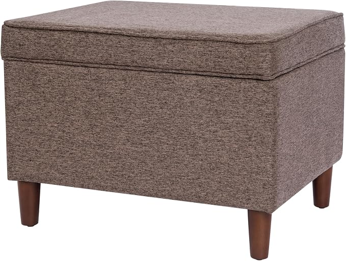 Spatial Order 24" Dinah Collection Storage Ottoman - Chocolate Brown