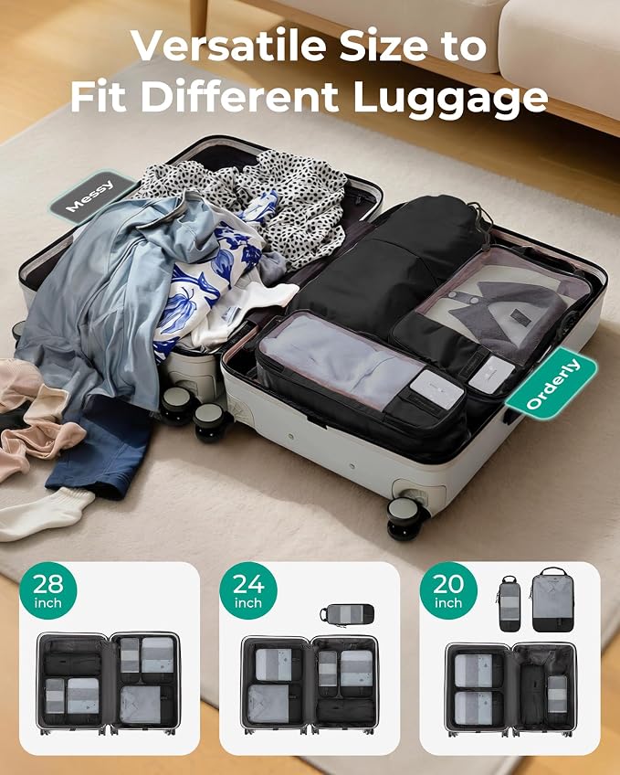 BAGSMART Compression Packing Cubes for Travel Essentials | 14 Set /6 Set /4 Set/2 Set, Lightweight, Durable