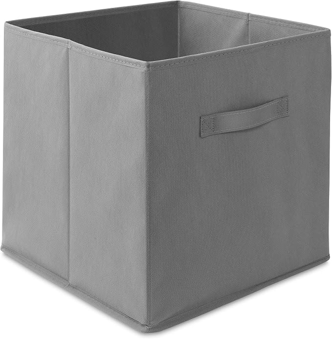 Casafield Set of 6 Collapsible Fabric Cube Storage Bins, Gray - 13" Foldable Cloth Baskets for Shelves, Cubby Organizers & More