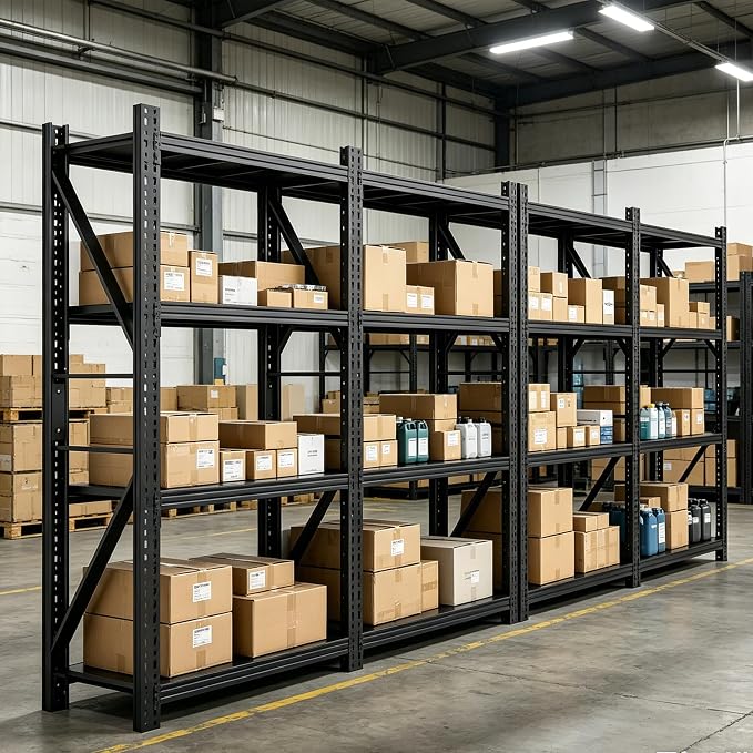 Garage Storage Shelves,73" H*48" W*22.4" D Heavy Duty | 4-Tier Metal Shelving Unit with Adjustable Shelves Industrial Garage Shelving for Garage Organization & Warehouse Storage