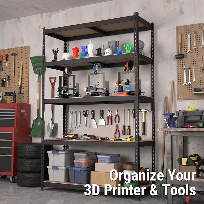 WORKPRO Shelving with MDF Board, 35-3/10”W x 17-1/2”D x 72”H, 1650LBS Load