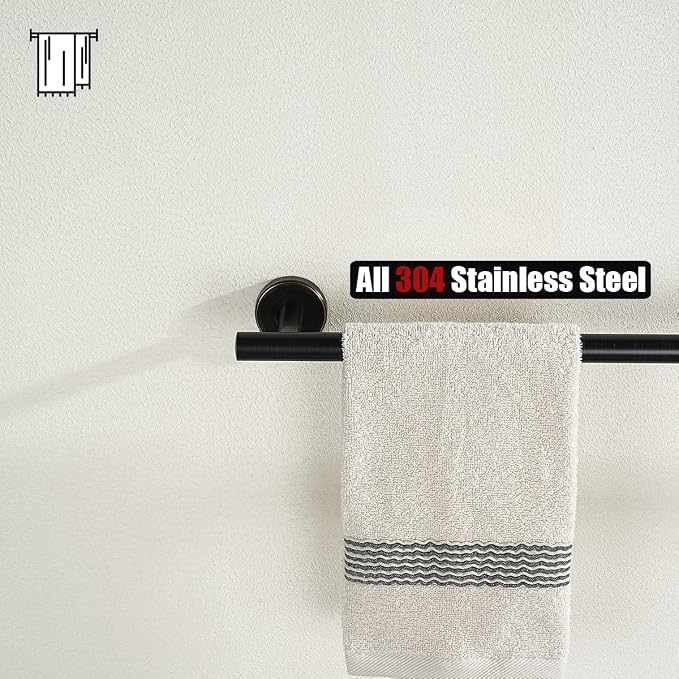 JQK Oil Rubbed Bronze Towel Bar, 12 Inch 304 Stainless Steel Thicken 0.8mm Towel Rack Bathroom, Towel Holder Wall Mount, Useable Length 9 Inch, TB110L9-ORB