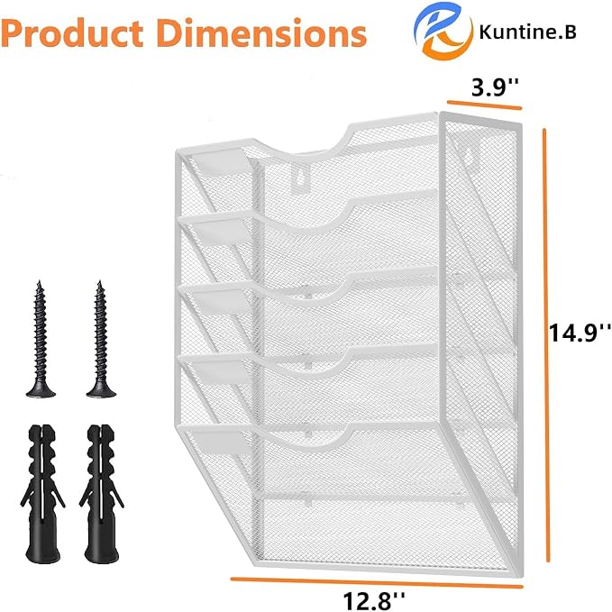 Kuntine.B Wall File Organizer Office Hanging Magazine Holder Wall File Organizer for Office Home
