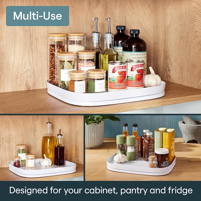 YouCopia MagicTrack Rectangle Turntable, Lazy Susan Max Cabinet Organizer