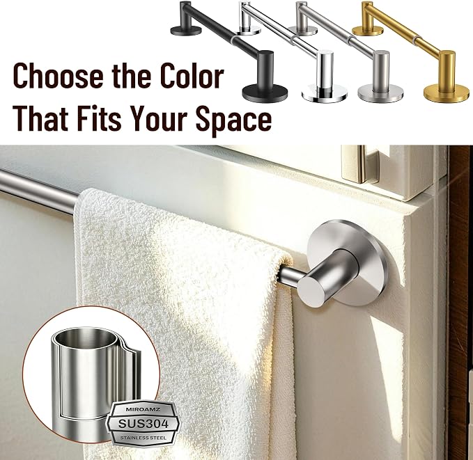 Magnetic Towel Bar, Adjustable Towel Rod with Larger Magnetic Base & Hidden Magnet Design, Non-Slip Magnetic Towel Holder for Refrigerator, Dishwasher, Oven, Washer (Silver, 1Pack)