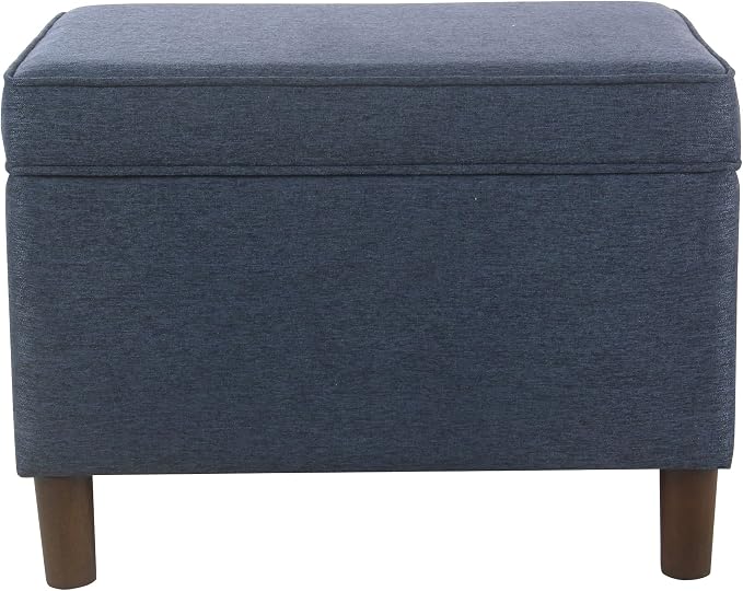 Spatial Order Home Decor | Dinah Collection Modern Storage Ottoman | Ottoman with Storage for Living Room & Bedroom (Navy)
