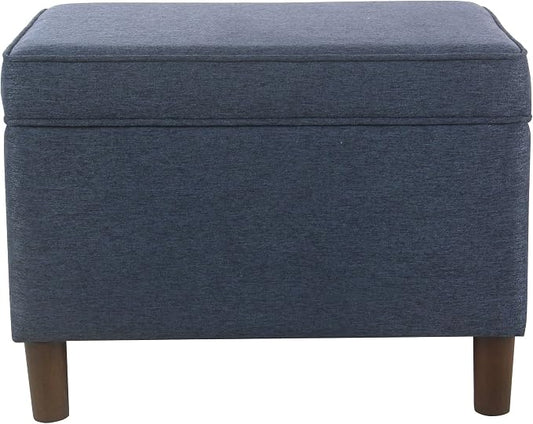 Spatial Order Home Decor | Dinah Collection Modern Storage Ottoman | Ottoman with Storage for Living Room & Bedroom (Navy)