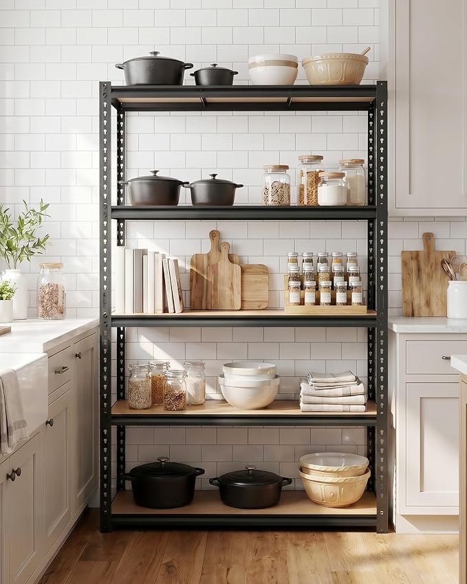 Garvee 5-Tier Storage Shelving Unit, 36" W x 18" D x 72" H, 2500 lbs Load | Carbon Steel Utility Shelves, Adjustable Metal Freestanding Garage Shelf for Pantry, Basement, Warehouse, Heavy Duty