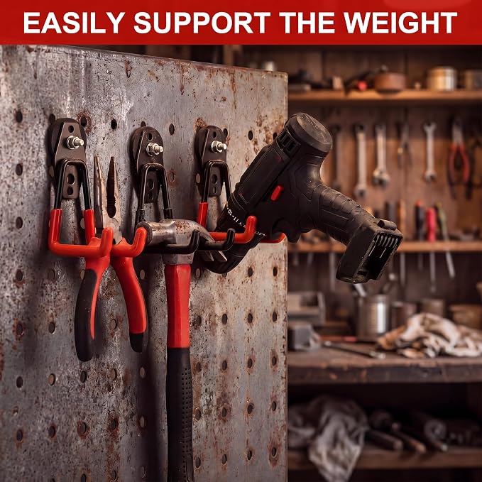 Landhoow 6 Pcs Large Magnetic Hooks Heavy Duty Garage Magnet Hooks Strong Storage Utility Magnetic Hangers with Anti Slip Rubber Coating for Indoor and Outdoor Hanging (Black,Orange)