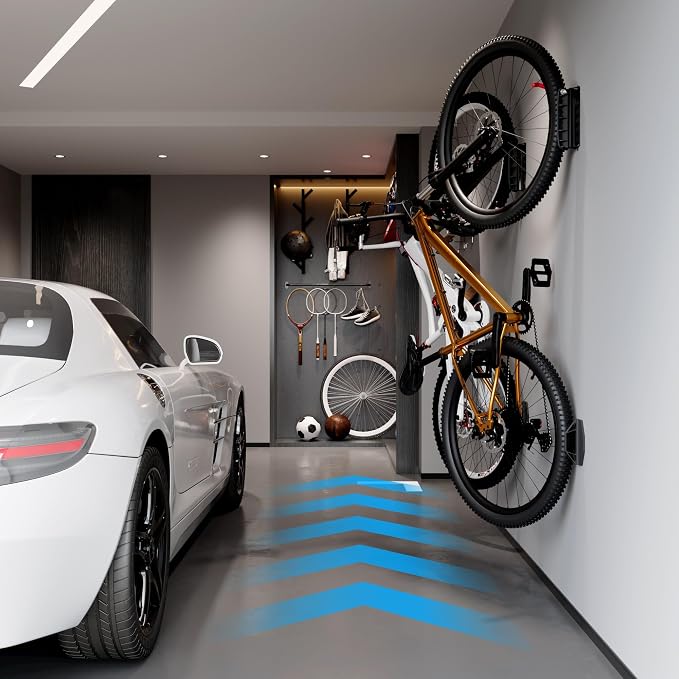 Swivel Bike Wall Mount, Bike Hangers for Garage, Space-Saving Bike Storage, Sturdy Bicycle Rack Can Holds Up to 77 lbs, Easy Install, 1 Pack