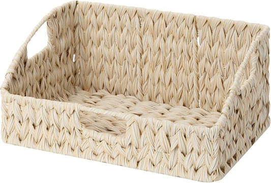 Granny Says Wicker Storage Baskets For Shelves, Large Wicker Basket | Wicker Storage Baskets For Pantry, Open Front Basket For Shelves, Kitchen Storage Baskets, Decorative Basket For Home Decor