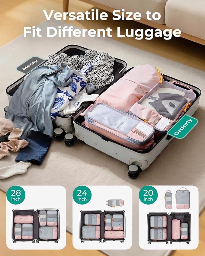 BAGSMART Compression Packing Cubes for Travel Essentials | 14 Set /6 Set /4 Set/2 Set, Lightweight, Durable