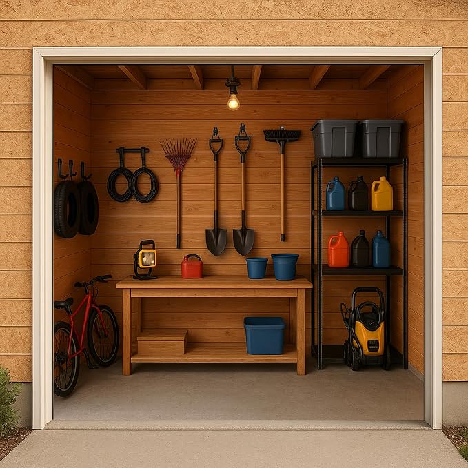 8 Pack Garage Hooks Heavy Duty, Garage Tool Organizer Wall Mount | Utility Organizer, Steel Utility Storage Hooks for Ladders, Garden Tools, Bike, Ropes, Bulk Items