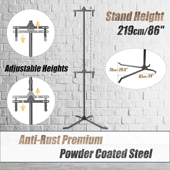 CyclingDeal 2 Bike Bicycle Vertical Hanger Parking Rack Gravity Floor Storage Stand for Garages or Apartments