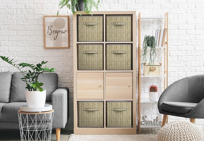 Sorbus Foldable Storage Bins - 11 Inch Sturdy Collapsible Fabric Storage Cubes with Handle - 4 Baskets for Organizing Clothes & Toys - Organization & Storage Baskets for Shelves, Pantry, Closet, Cubby