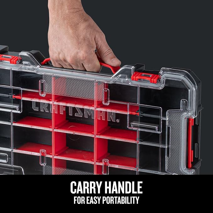 CRAFTSMAN VERSASTACK Storage Organizer, Small Parts Organizer, 20-Compartments, Lid Includes Secure Latch (CMST17828)