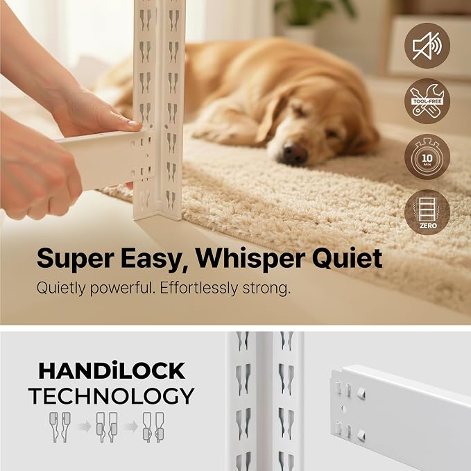 HOMEDANT House 36.2" W 5 Tier Heavy Duty Garage Shelving Adjustable Metal Rack Storage Shelves Standing Shelf Unit Organizers Pantry Closet Office White 2Pack