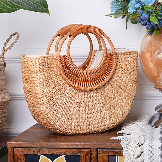 Rustic Handmade Rattan Storage Basket Wedding Flower Wicker Plant Holder S, Brown1, S
