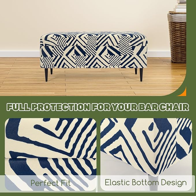 FUANGUI Ottoman Cover Slipcovers Rectangular Folding Stretch | Storage Bench Footrest Sofa Stool Covers Footstool Protector with Elastic Bottom, Removable Washable,Medium