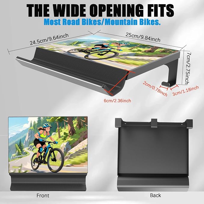 Bike Wall Mount Horizontal Indoor Rack with Holds a Helmet and Shoes | Heavy Duty Wall Bike Mount Space Saving for Road, Mountain and Hybrid Bikes in Garage, Easy to Use