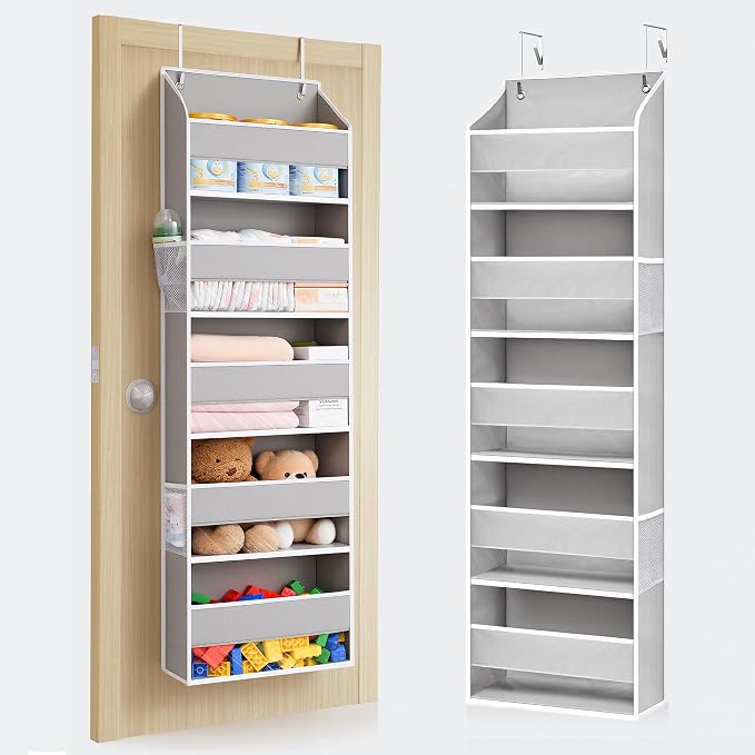 ULG 1 Pack Over Door Organizer Hanging Storage Light Gray