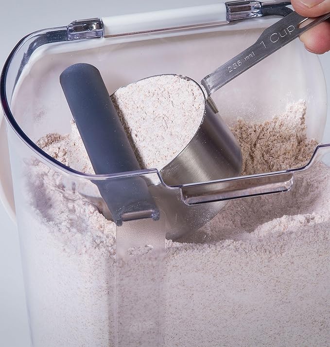ProKeeper Flour Storage Container, 4-Quart Capacity, Includes Leveling Bar for Mess-Free Measuring | Includes Leveling Bar for Mess-Free Measuring, BPA-Free and Dishwasher Safe