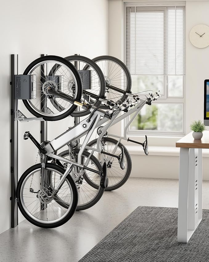 monTEK Automatic Lift Bike Rack Up to 71LBS, BG | Heavy-Duty Vertical Wall Bike Rack,Fits 24-29" Tires,Effortless Lifting,Easy Install,Space-Saving Storage for Garage Shed
