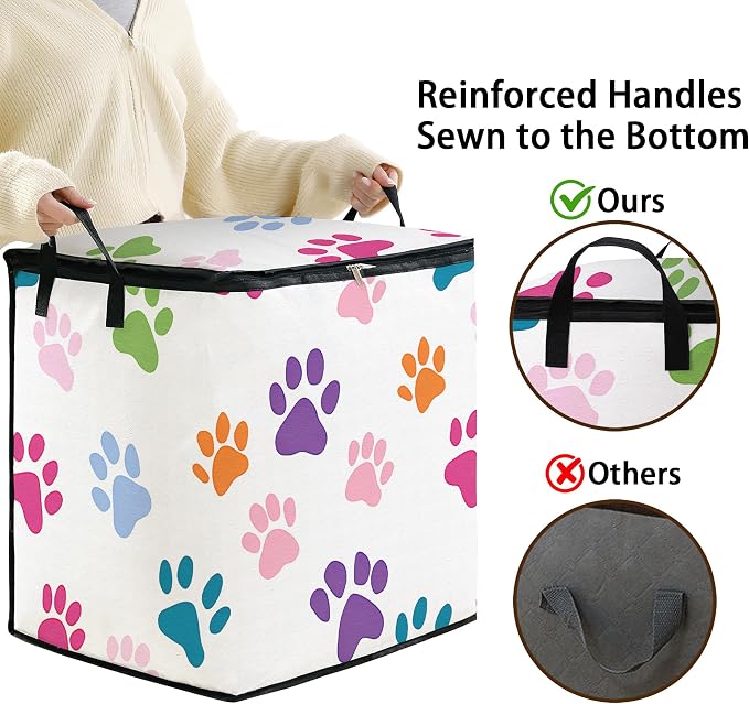 2pcs blanket storage bag for under bed,closet organizers 95L | clothing sweater sheet bedding comforter duvet quilt pillow toy storage bags with lids,dorm room essentials for containers