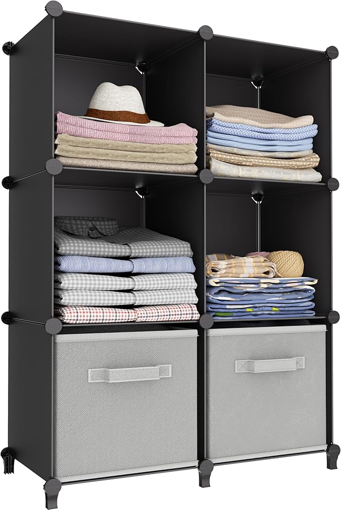Stackble Cube Storage Organizer Modular Closet Organizers and Storage | 6 Cube Clothes Storage,Portable Bathroom Closet organizers and storage,Cubby storage shelf for Book/Bedroom,Livingroom