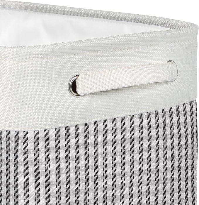 Foldable Storage Bin Collapsible Fabric Storage Basket Cube with Durable Handles Closet Organizer Bins for Organizing Shelves Drawers, Set of 3, 15" x 10" x 9.5", Houndstooth