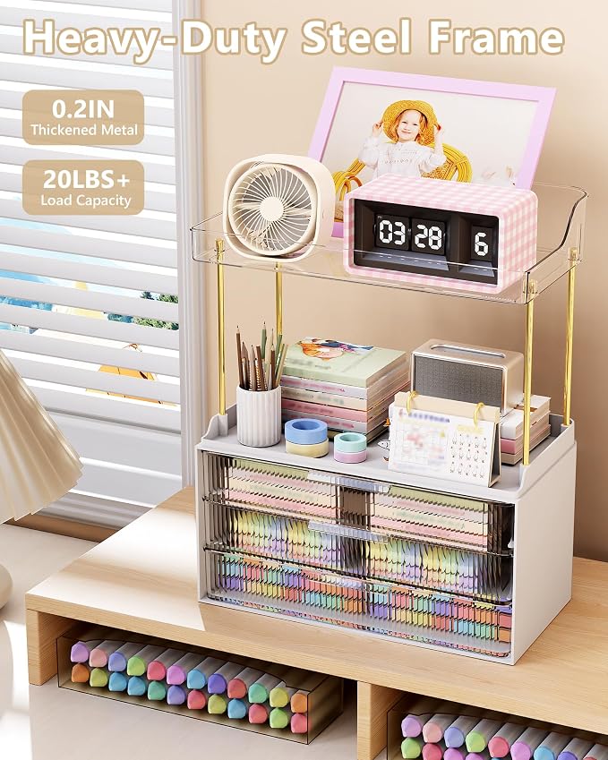 Anylady Bathroom Organizers and Storage, Makeup Organizer (Sturdy Durable Attractive), Ideal for Vanity, Countertop, Counter, Perfume, Skincare, Cabinet, Cosmetic, Dresser Organizer (White)