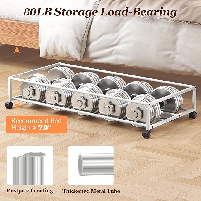 Yecaye Under Bed Storage with Wheels 2 Pack, 85 L Extra Large Under Bed Storage Containers with Metal Frame & Clear Lid, Rolling Underbed Organizer Bins Drawers for Clothes, Shoes, Blankets, Beige