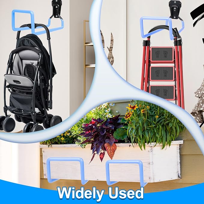 PeoMev Hose Holder Wall Mount Metal Hose Hook Garden Hose Rack | Heavy Duty Water Hose Reels for Outside Water Hose, Extension Cords