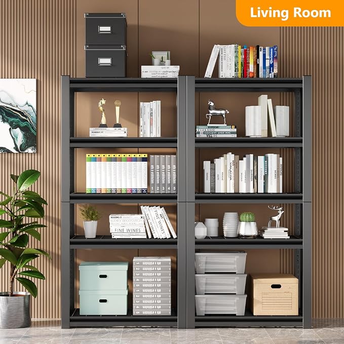 Heavy Duty Storage Shelving Unit (72" H x 35" W x 16" D) 2 Pack | Adjustable 5-Tier Metal Rack, Standing Utility Shelves, Garage, Basement, Pantry, Kitchen, Warehouse, 3000 lbs Capacity