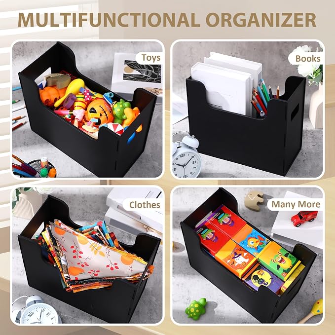 12 Pcs Portable Desktop File, Side Handles, Filing Organizer, Hanging File Folders, Letter Size for Schools Office Home (Black)