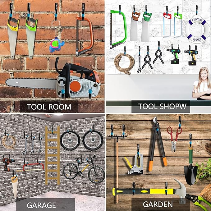 Heavy Duty Steel Garage Storage Utility Hooks, 8 Pack Wall Mount Hanging Storage Utility Hanger
