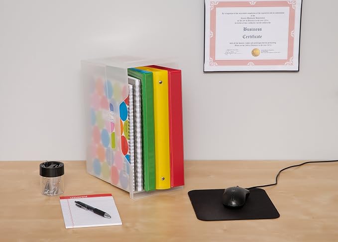 IRIS USA 6-Pack Medium Desktop File Box with Open Lid, Clear | Organize paperwork, mail, magazines, and office supplies with portable storage for desks, classrooms, and home workspaces