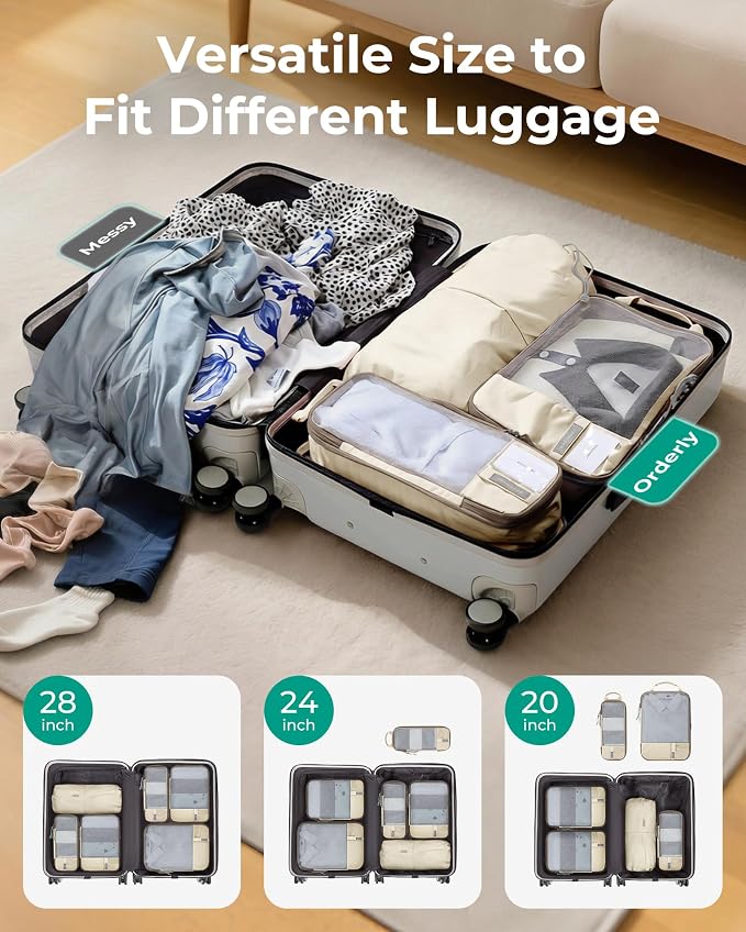 BAGSMART Compression Packing Cubes for Travel Essentials | 14 Set /6 Set /4 Set/2 Set, Lightweight, Durable