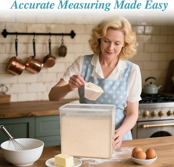 Vtopmart 8.5L Extra Large Flour Sugar Storage Containers, 2 PCS, Black | Each for 10 lbs Flour, Airtight Seal, BPA Free, Food Grade Material, Dishwasher Safe (Not Lids)