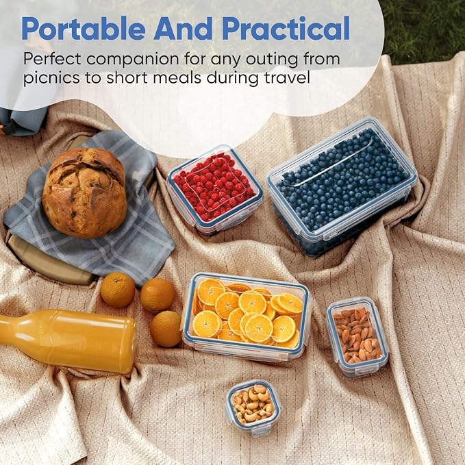 Chefs Path 48 Piece BPA-Free Plastic Food Storage Container Set with 24 Containers and 24 Lids for Kitchen Pantry Organization and Meal Prep