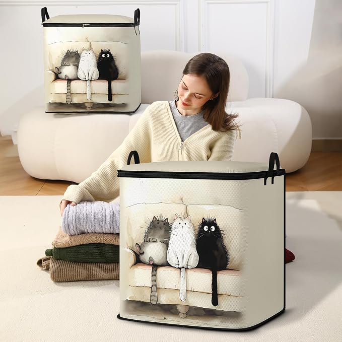 2pcs blanket storage bag for under bed,closet organizers 95L | clothing sweater sheet bedding comforter duvet quilt pillow toy storage bags with lids,dorm room essentials for containers